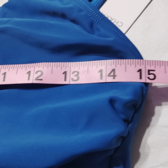 Charmo Maternity Bathing Suit One Piece Ruched Scoop Neck Swimsuit Scallop Edges - Picture 3 of 6